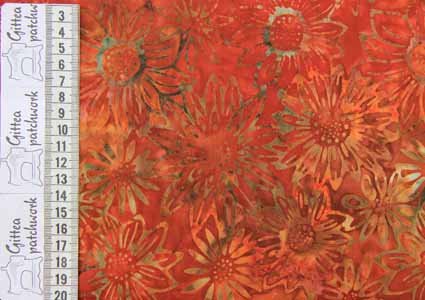 Lysorange med blomster