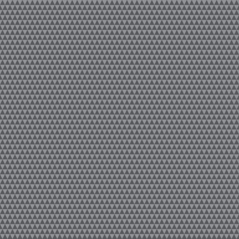 Tula Pink patchworkstof med en masse m�rkegr� trekanter p� en gr� baggrund