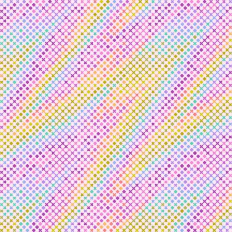 Tula Pink Blush Northern Lights patchworkstof 294 Patchworkstof fra Tula Pink med zig zag mønster i alle nordlysets farver