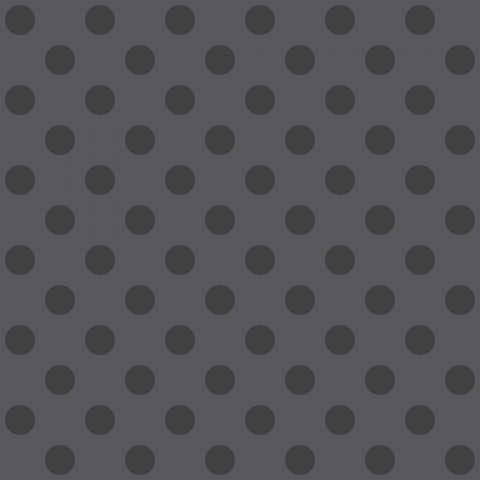 Tula Pink patchworkstof med m�rkegr� polkaprikker p� en gr� baggrund