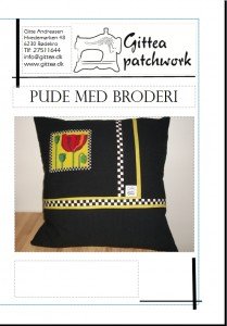 Pude med valmue broderi